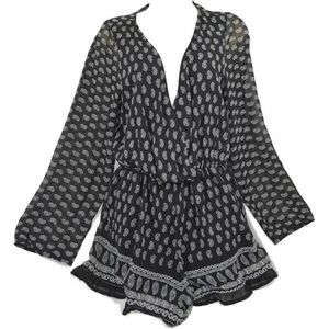 NWT black paisley pattern romper